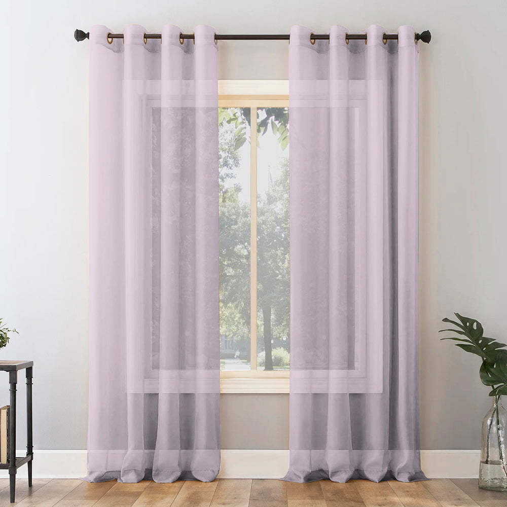 Jacquard Room Darkening Curtains in Crocus Purple Set Of 2 - (P328)