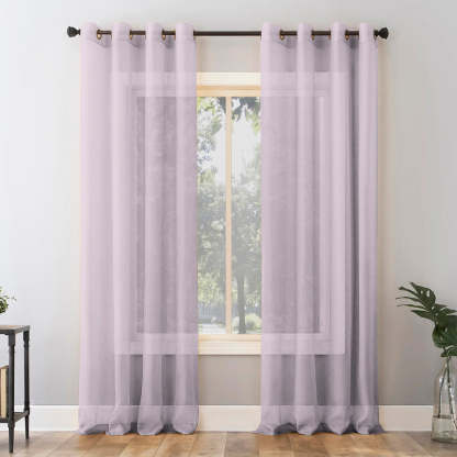Jacquard Room Darkening Curtains in Crocus Purple Set Of 2 - (P328)