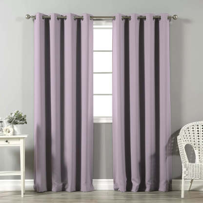 Jacquard Room Darkening Curtains in Crocus Purple Set Of 2 - (P328)