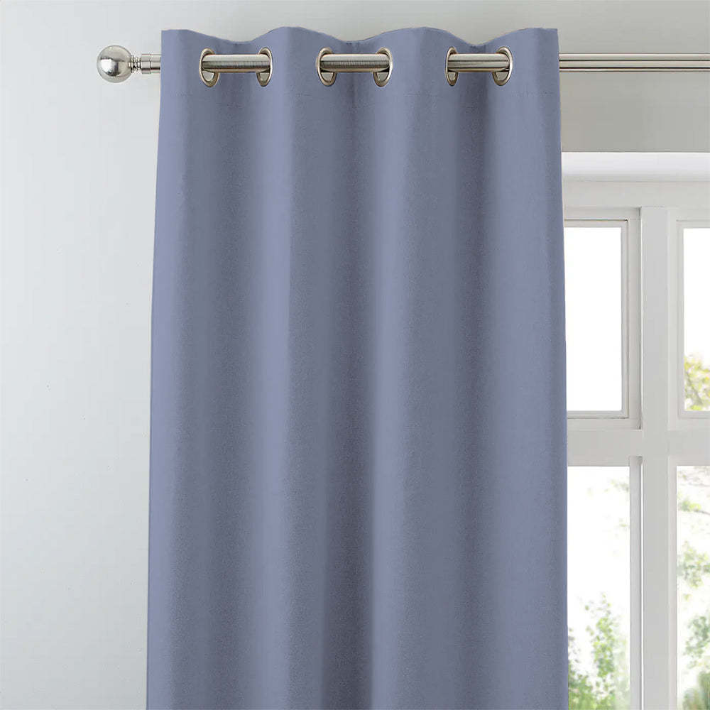 Jacquard Room Darkening Curtains in Steal Blue Set Of 2 - (P329)