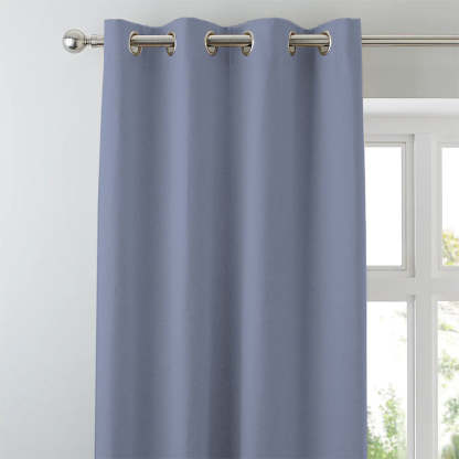 Jacquard Room Darkening Curtains in Steal Blue Set Of 2 - (P329)