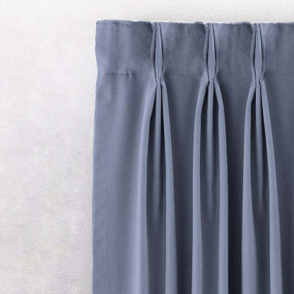Jacquard Room Darkening Curtains in Steal Blue Set Of 2 - (P329)
