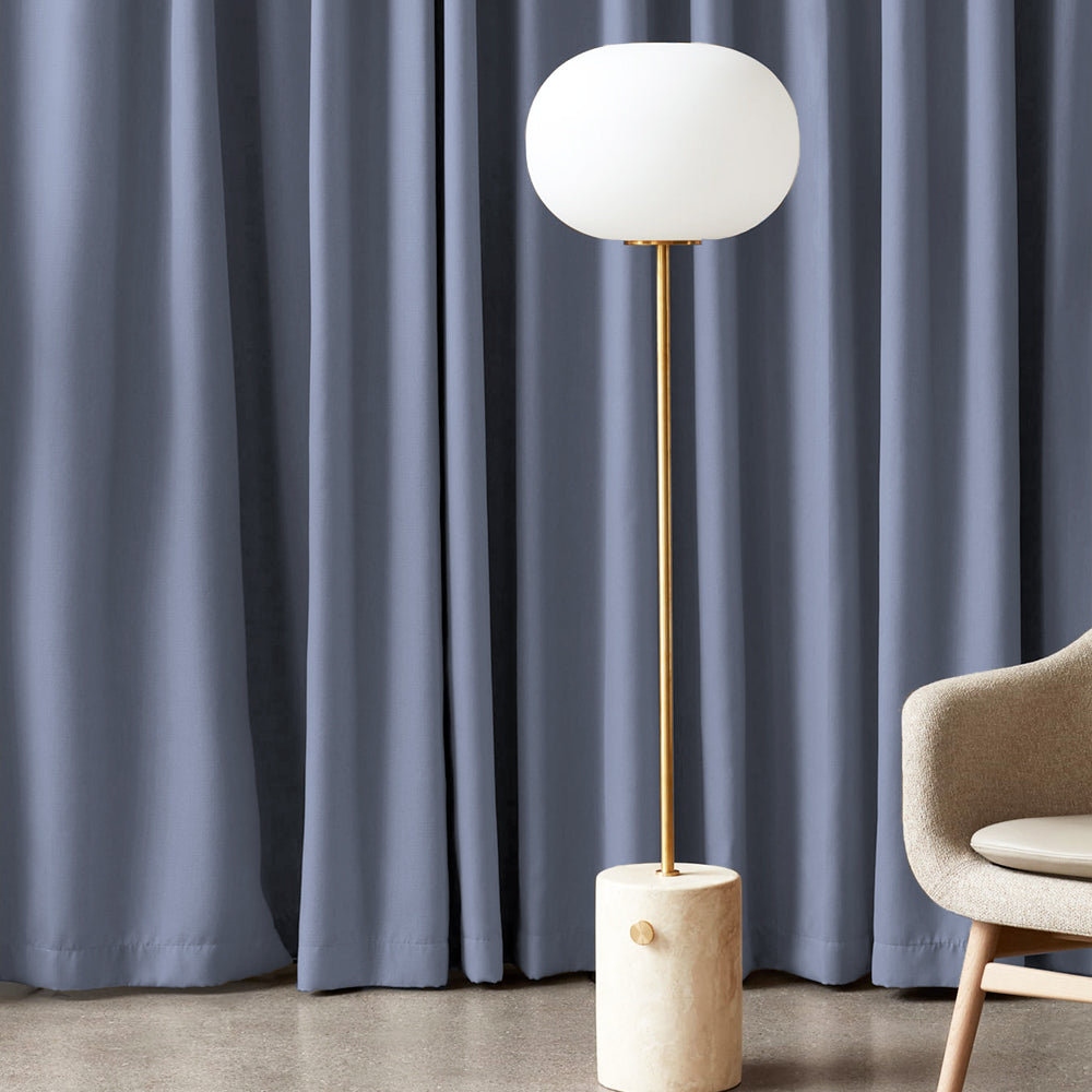 Jacquard Room Darkening Curtains in Steal Blue Set Of 2 - (P329)