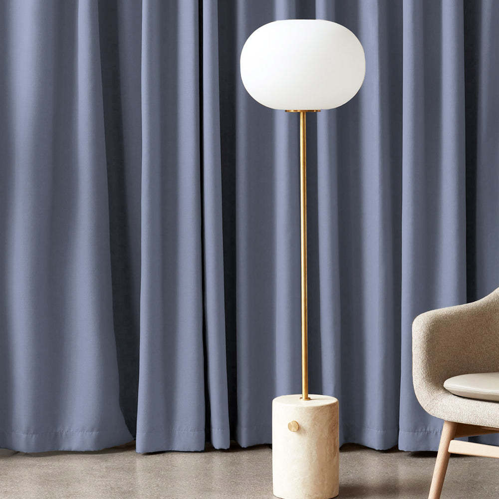 Jacquard Room Darkening Curtains in Steal Blue Set Of 2 - (P329)