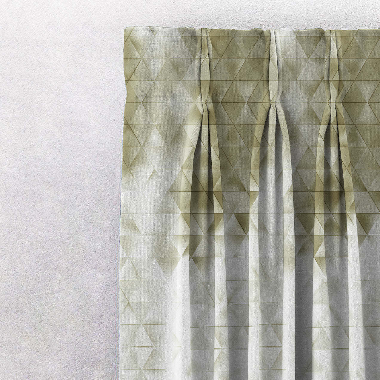Elegent Geometric Print Matt Finish Room Darkening Curtain Set of 2 MTDS331C
