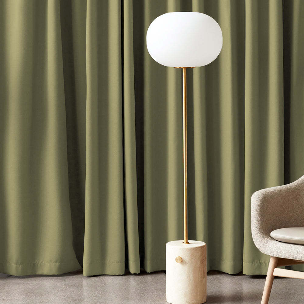 Jacquard Room Darkening Curtains in Back to Nature Green Set Of 2 - (P332)