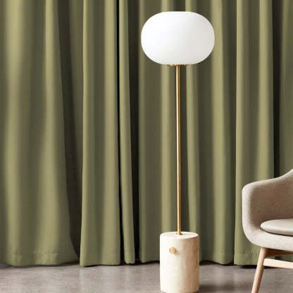 Jacquard Room Darkening Curtains in Back to Nature Green Set Of 2 - (P332)