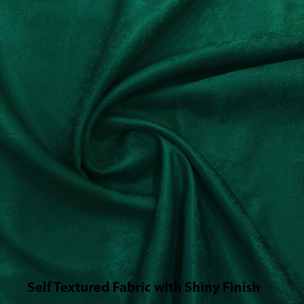 Jacquard Room Darkening Curtains in Rock Garden Green Set Of 2 - (P333)
