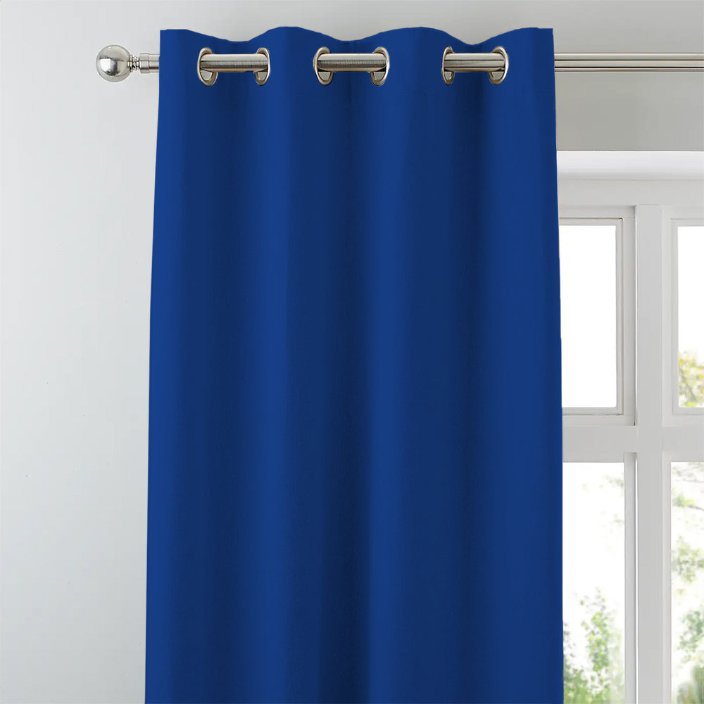 Jacquard Room Darkening Curtains in Duke Blue Set Of 2 - (P334)