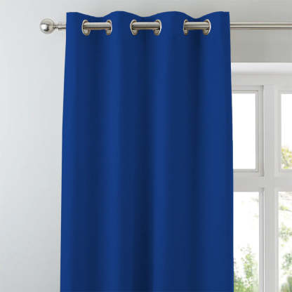 Jacquard Room Darkening Curtains in Duke Blue Set Of 2 - (P334)
