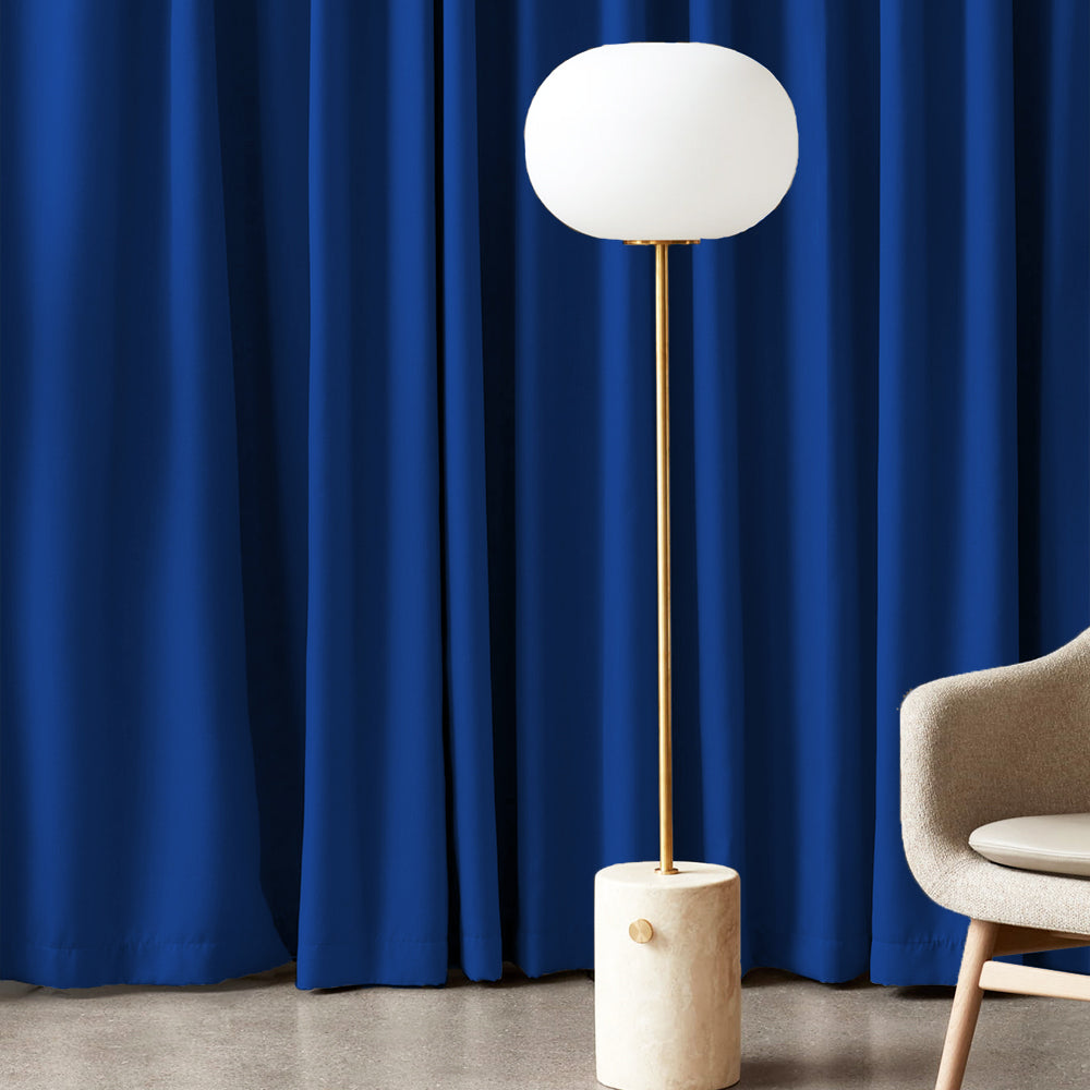 Jacquard Room Darkening Curtains in Duke Blue Set Of 2 - (P334)