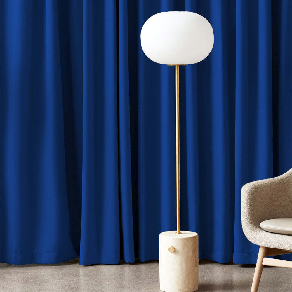 Jacquard Room Darkening Curtains in Duke Blue Set Of 2 - (P334)