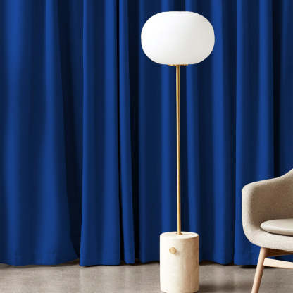 Jacquard Room Darkening Curtains in Duke Blue Set Of 2 - (P334)