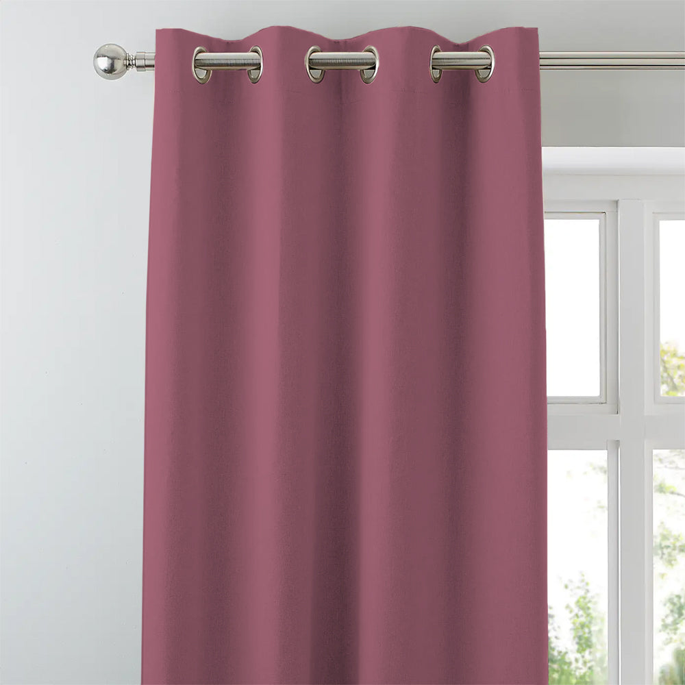 Jacquard Room Darkening Curtains in Dusty Pink Set Of 2 - (P335)