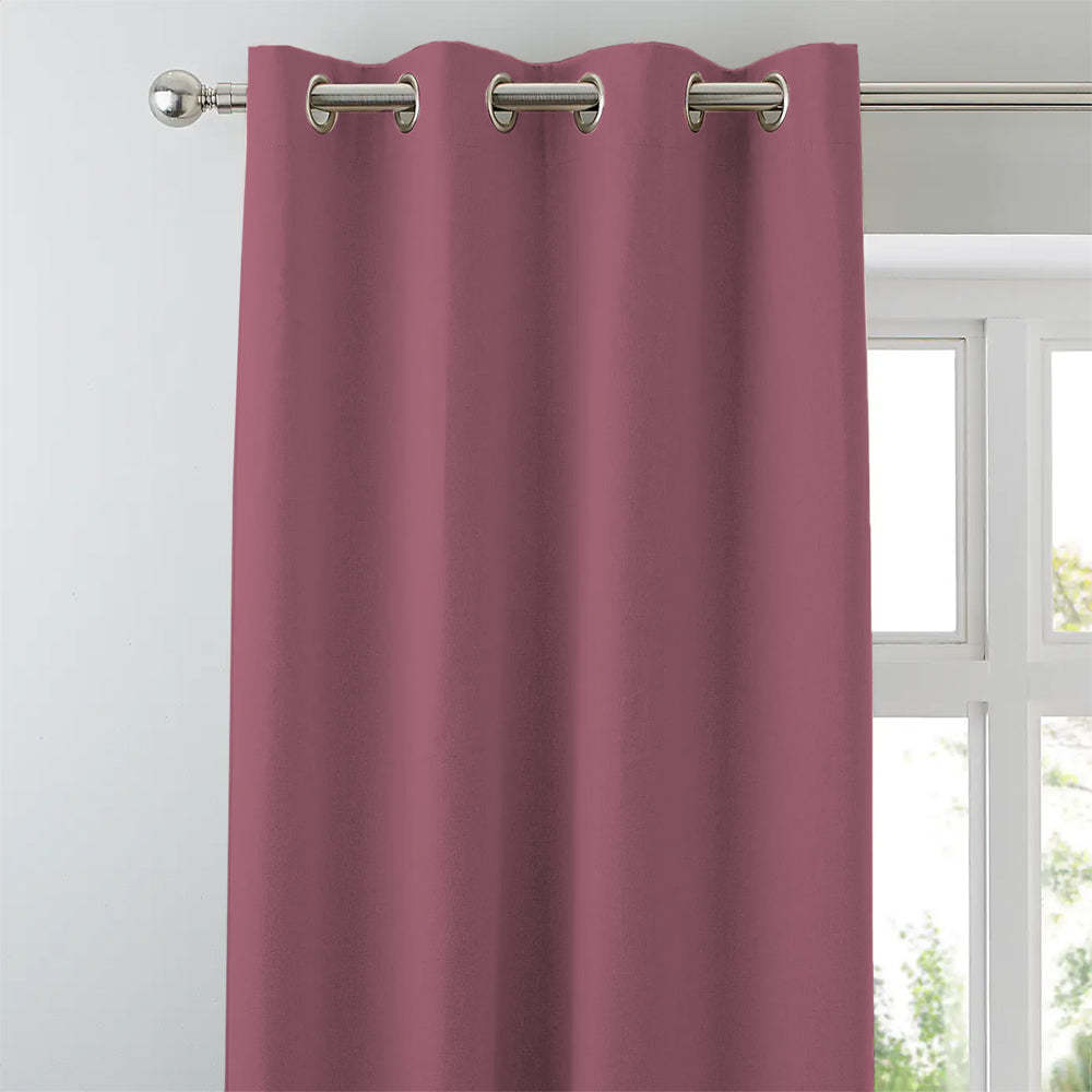Jacquard Room Darkening Curtains in Dusty Pink Set Of 2 - (P335)
