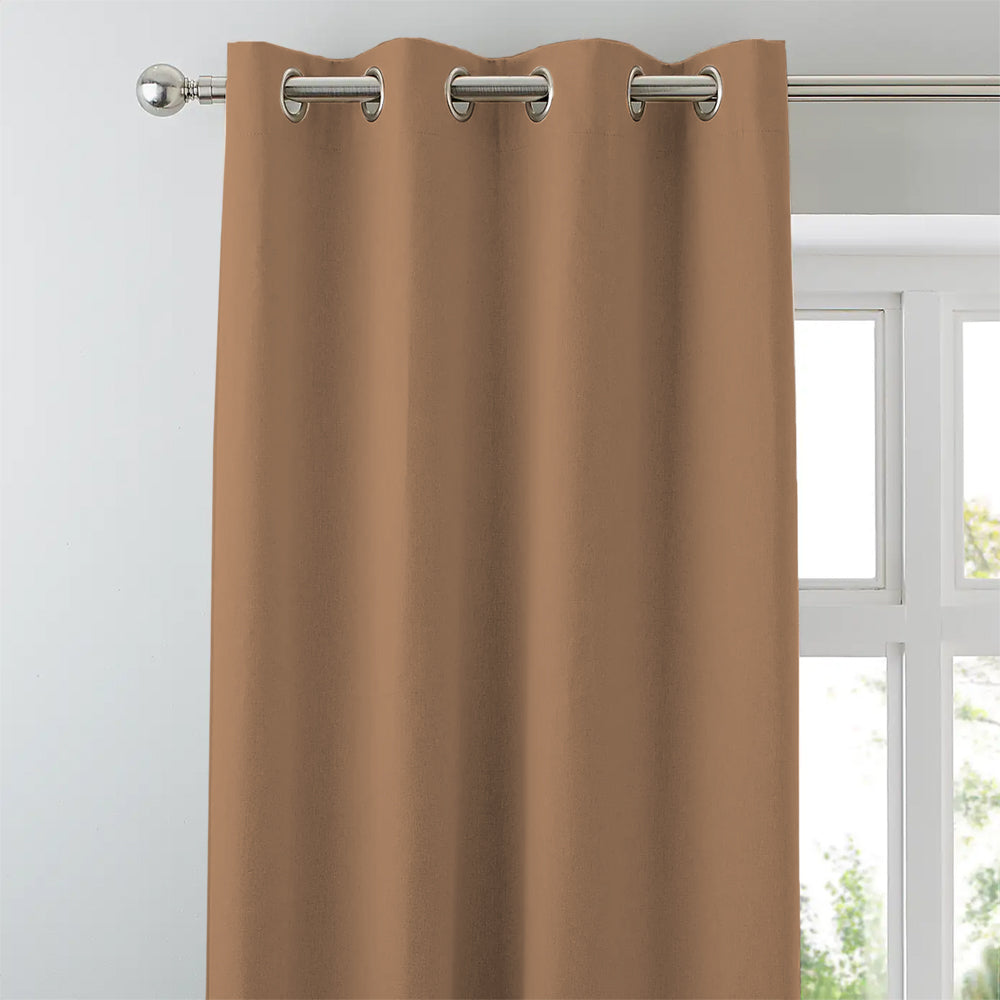 Jacquard Room Darkening Curtains in Persian Orange Set Of 2 - (P336)