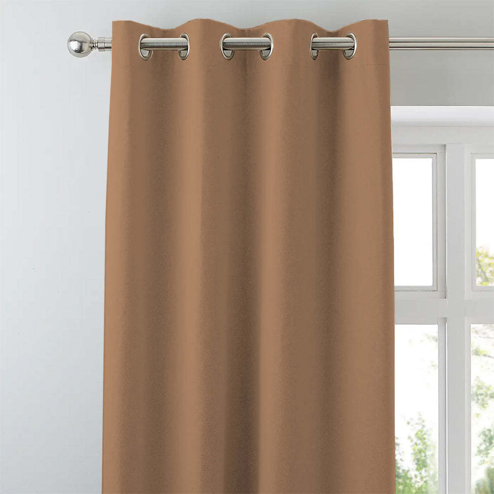 Jacquard Room Darkening Curtains in Persian Orange Set Of 2 - (P336)