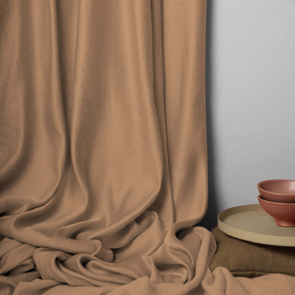 Jacquard Room Darkening Curtains in Persian Orange Set Of 2 - (P336)