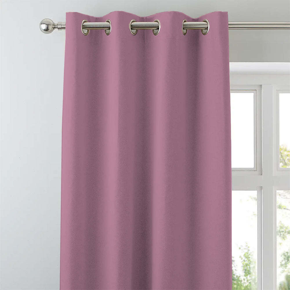 Jacquard Room Darkening Curtains in Crepe Pink Set Of 2 - (P337)