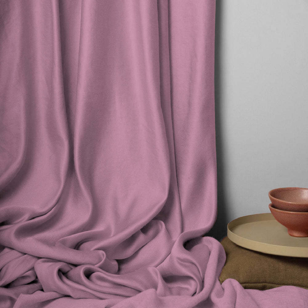 Jacquard Room Darkening Curtains in Crepe Pink Set Of 2 - (P337)