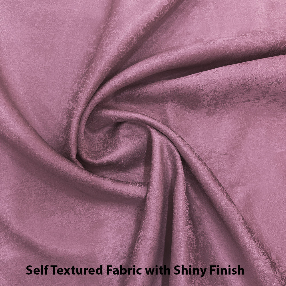 Jacquard Room Darkening Curtains in Crepe Pink Set Of 2 - (P337)
