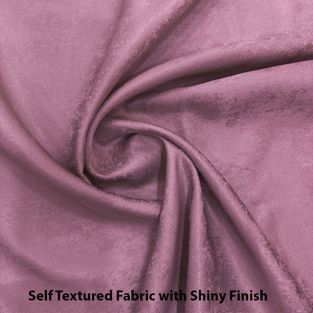 Jacquard Room Darkening Curtains in Crepe Pink Set Of 2 - (P337)