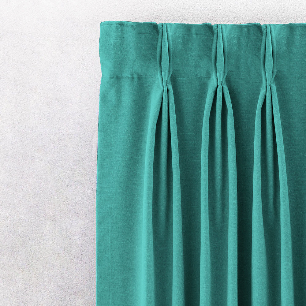 Jacquard Room Darkening Curtains in Turquoise Blue Set Of 2 - (P338)