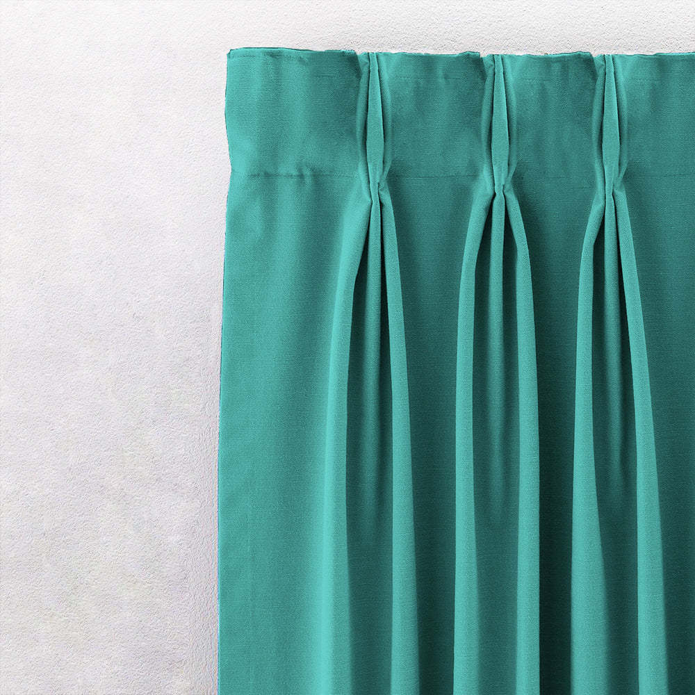 Jacquard Room Darkening Curtains in Turquoise Blue Set Of 2 - (P338)