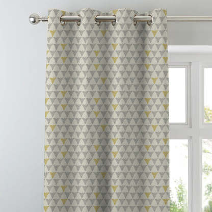 Elegant Geometric  Print Room Darkening Curtain - Set of 2 - DS338D