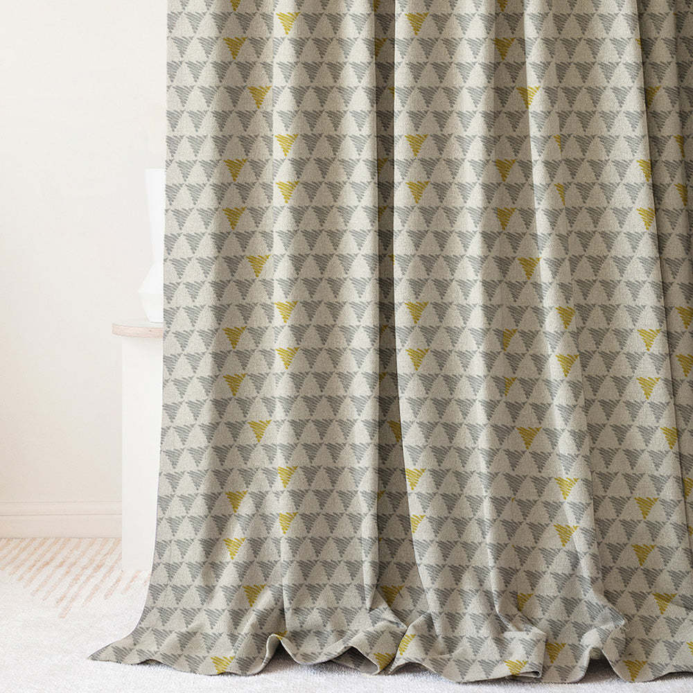 Elegant Geometric Print Room Darkening Curtain - Set of 2 - DS338D