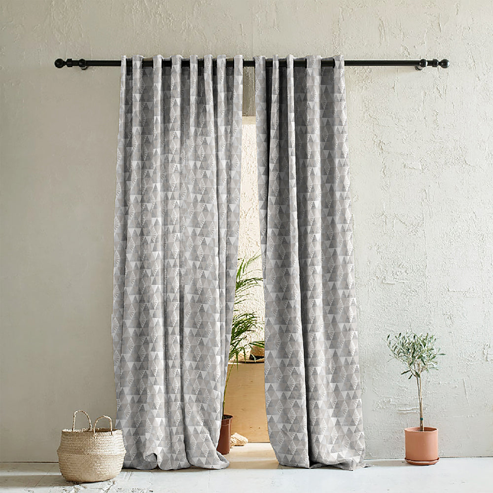 Elegant Geometric  Print Room Darkening Curtain - Set of 2 - DS339A