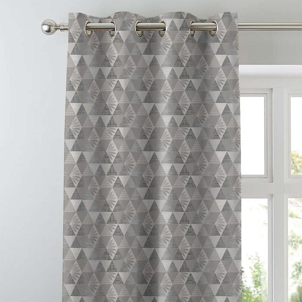 Elegant Geometric  Print Room Darkening Curtain - Set of 2 - DS339A