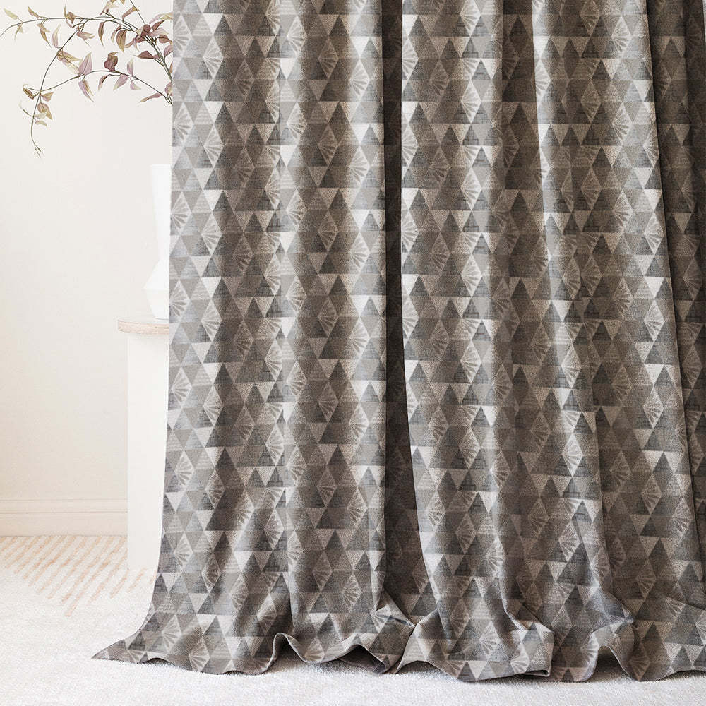 Elegant Geometric  Print Room Darkening Curtain - Set of 2 - DS339A
