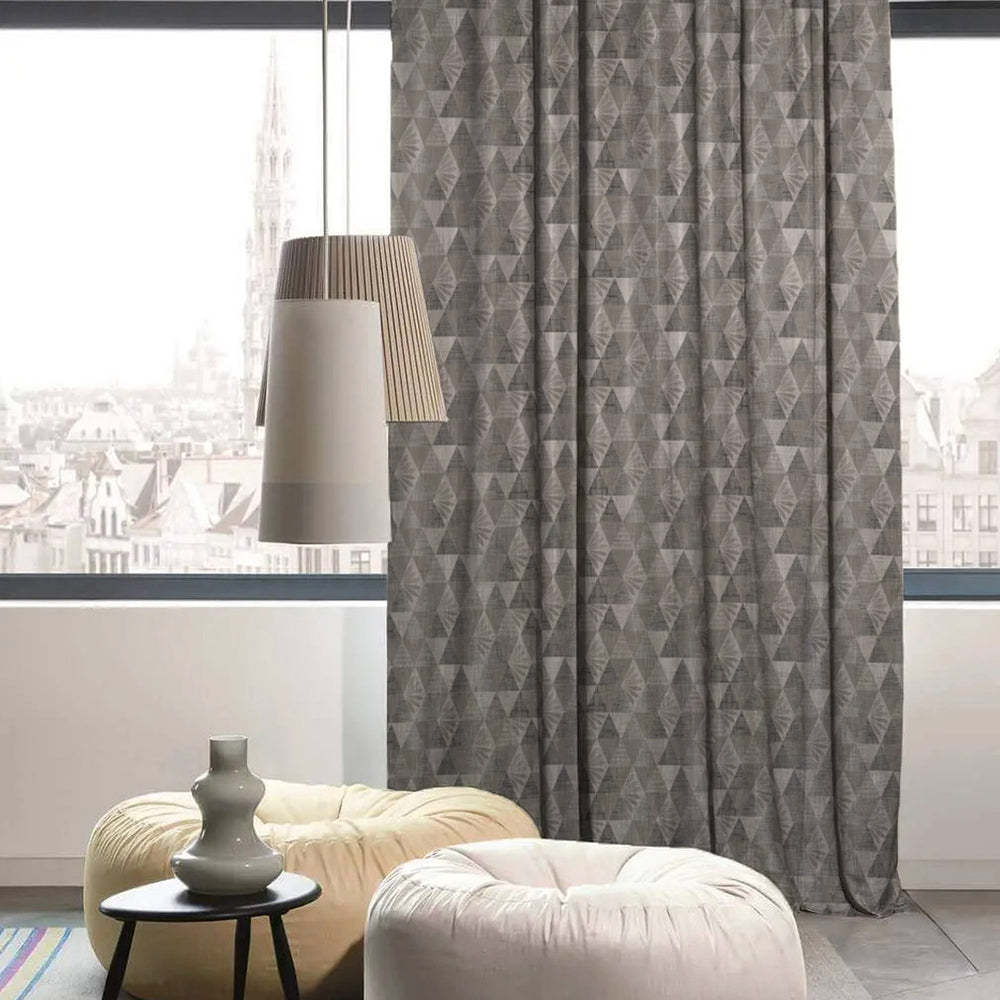 Elegant Geometric  Print Room Darkening Curtain - Set of 2 - DS339A