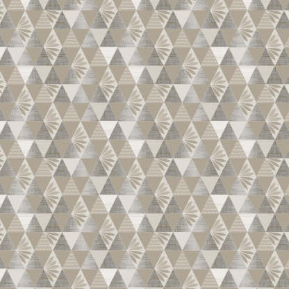 Petal Prism Geometric Cream Beige Heavy Satin Blackout curtains Set Of 2 - (DS339E)