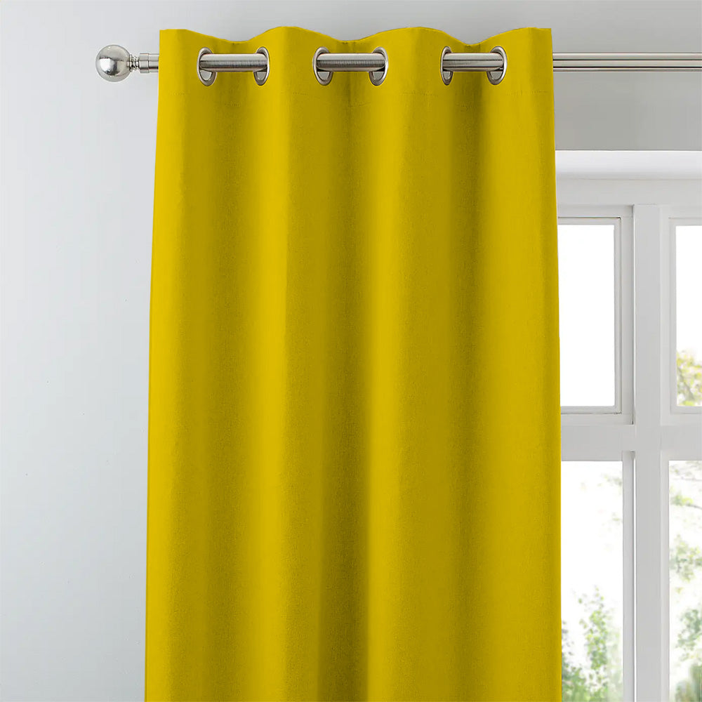 Jacquard Room Darkening Curtains in Cyber Yellow Set Of 2 - (P34)