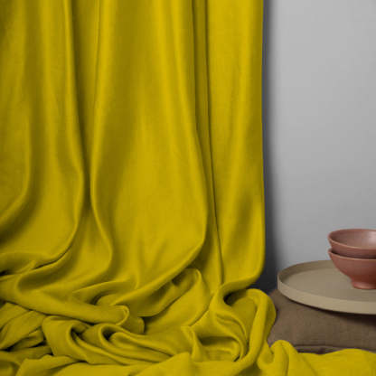 Jacquard Room Darkening Curtains in Cyber Yellow Set Of 2 - (P34)