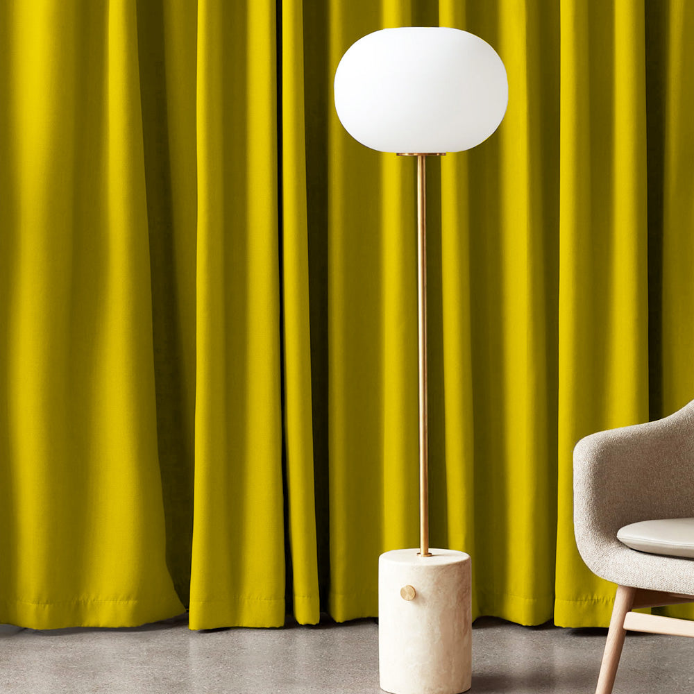 Jacquard Room Darkening Curtains in Cyber Yellow Set Of 2 - (P34)