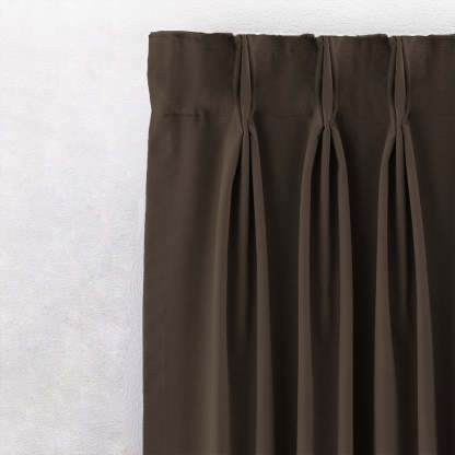 Jacquard Room Darkening Curtains in Oak Brown Set Of 2 - (P340)