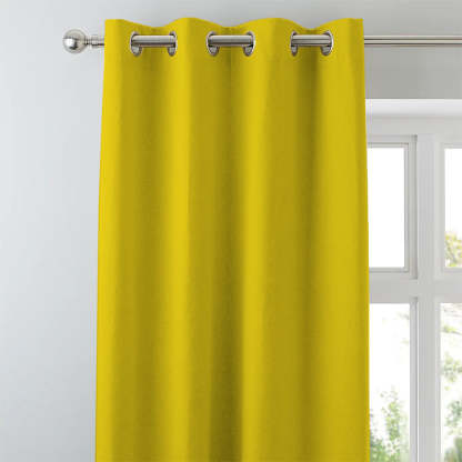Jacquard Room Darkening Curtains in Banana yellow Set Of 2 - (P342)