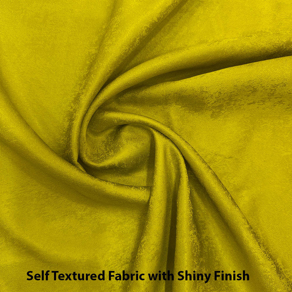 Jacquard Room Darkening Curtains in Banana yellow Set Of 2 - (P342)