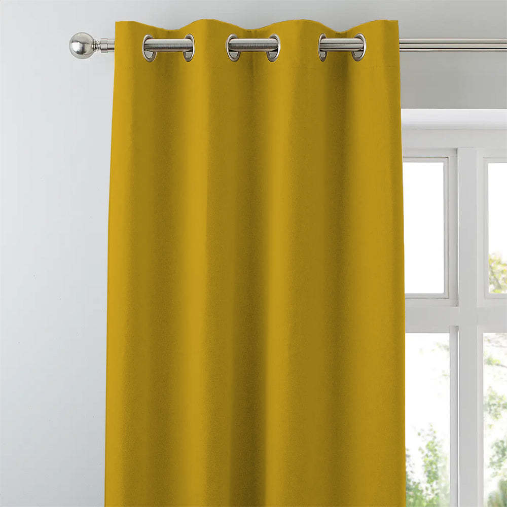 Jacquard Room Darkening Curtains in Corn Yellow Set Of 2 - (P343)