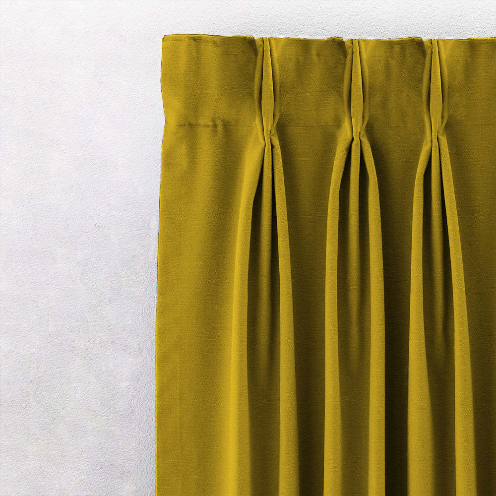 Jacquard Room Darkening Curtains in Corn Yellow Set Of 2 - (P343)