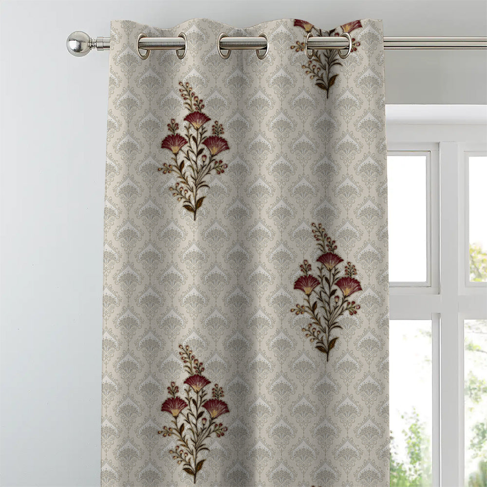 Elegant Ethenic  Print Room Darkening Curtain Set of 2 - DS343A