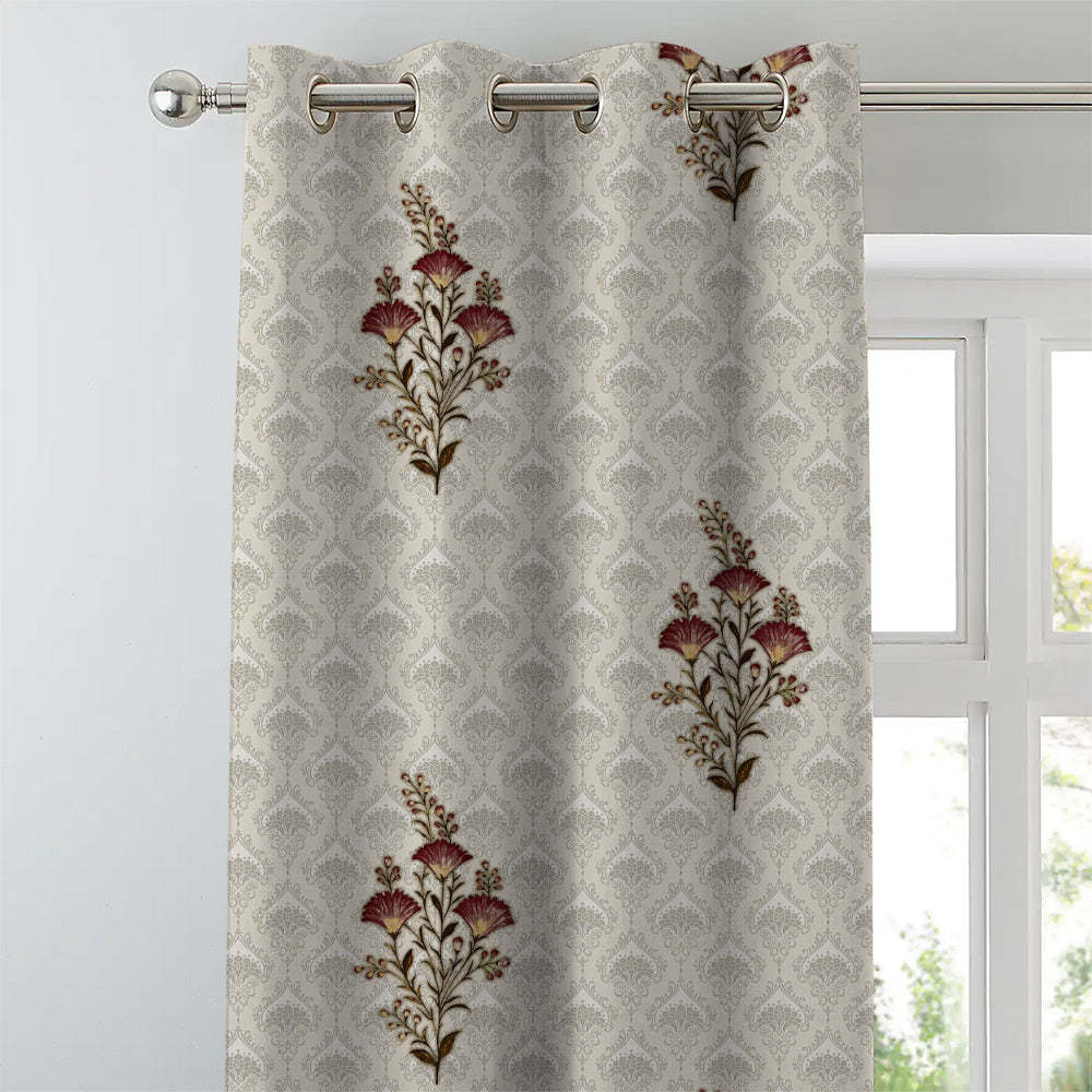 Elegant Ethenic Print Room Darkening Curtain Set of 2 - DS343A