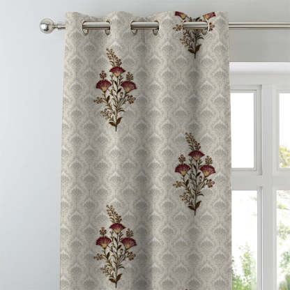 Elegant Ethenic  Print Room Darkening Curtain Set of 2 - DS343A