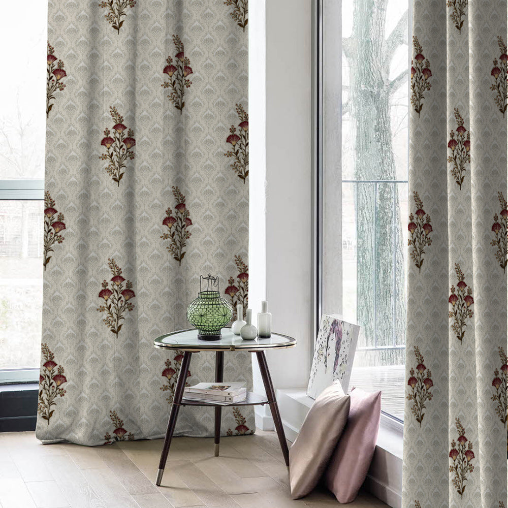 Elegant Ethenic  Print Room Darkening Curtain Set of 2 - DS343A