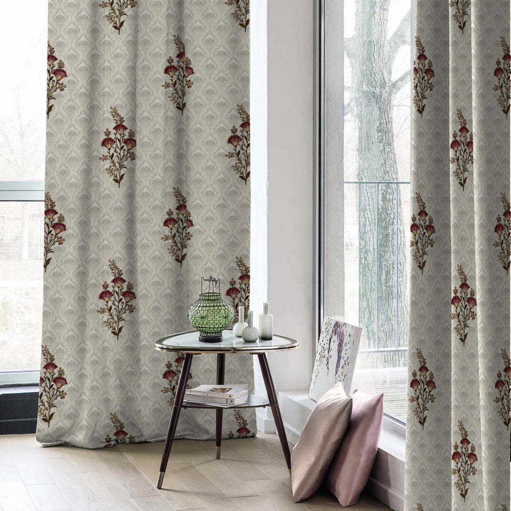 Elegant Ethenic  Print Room Darkening Curtain Set of 2 - DS343A