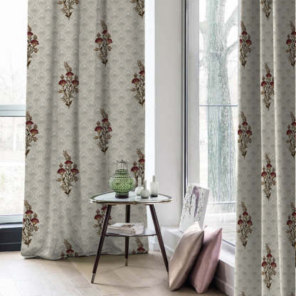 Elegant Ethenic  Print Room Darkening Curtain Set of 2 - DS343A