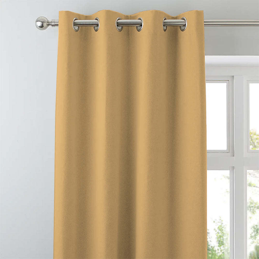 Jacquard Room Darkening Curtains in Curry Orange Set Of 2 - (P344)